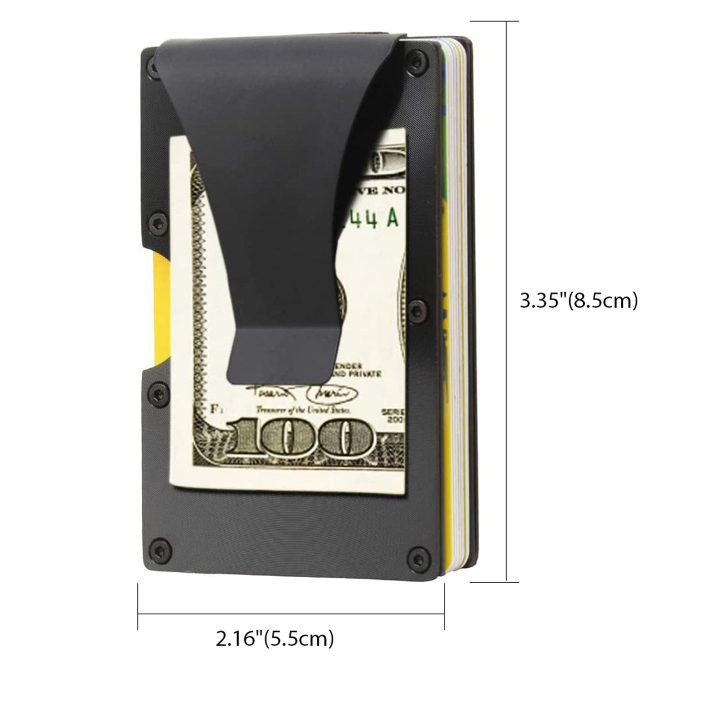 Minimalist Slim Money Clip Carbon Fiber RFID Blocking Card Holder Metal Wallet