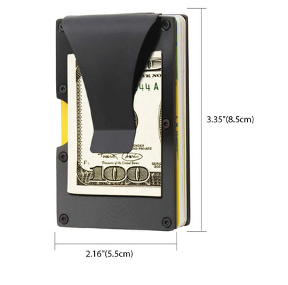 Minimalist Slim Money Clip Carbon Fiber RFID Blocking Card Holder Metal Wallet