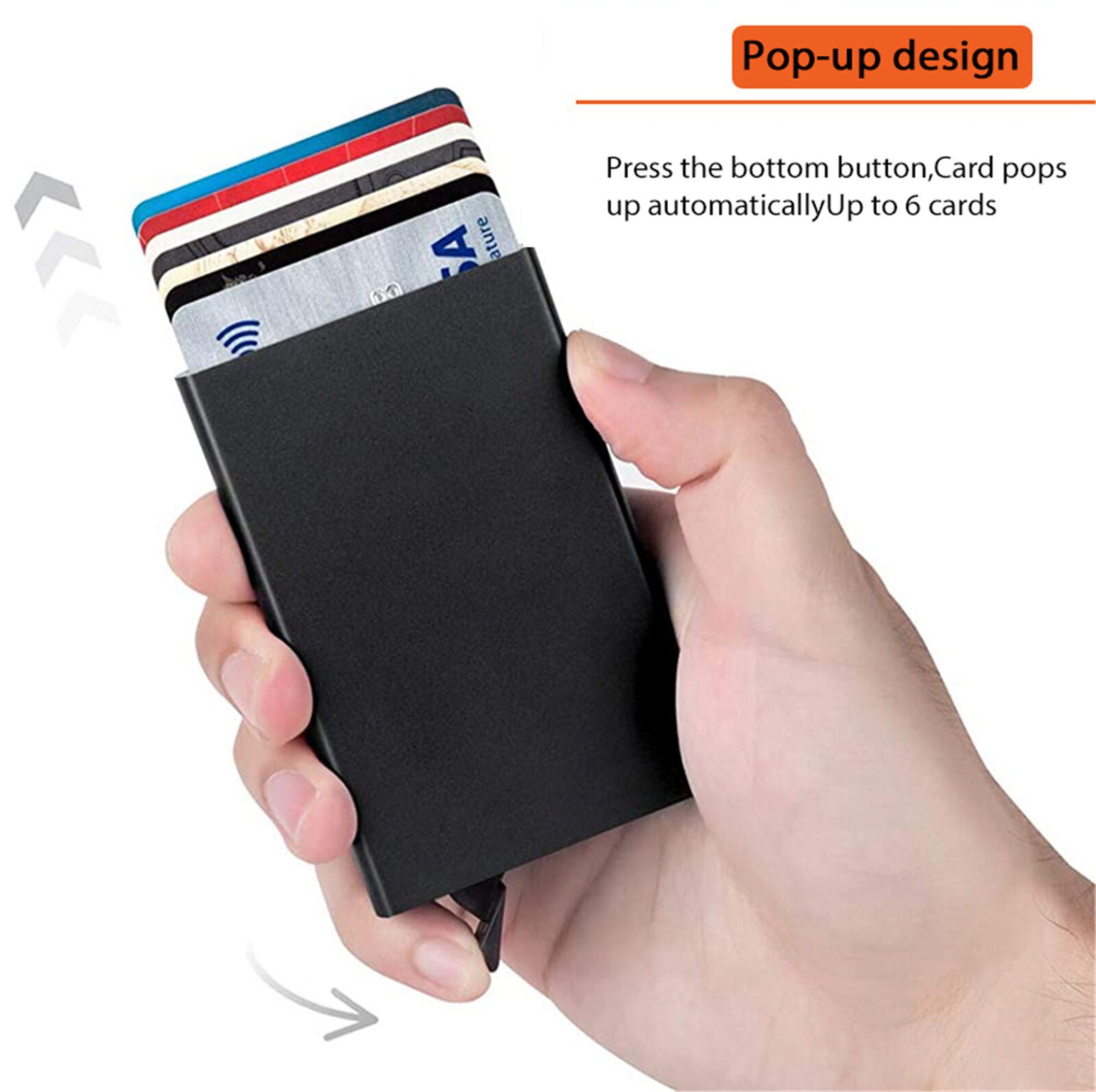 Minimalist Slim Money Clip Carbon Fiber RFID Blocking Card Holder Metal Wallet