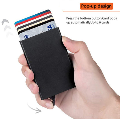 Minimalist Slim Money Clip Carbon Fiber RFID Blocking Card Holder Metal Wallet