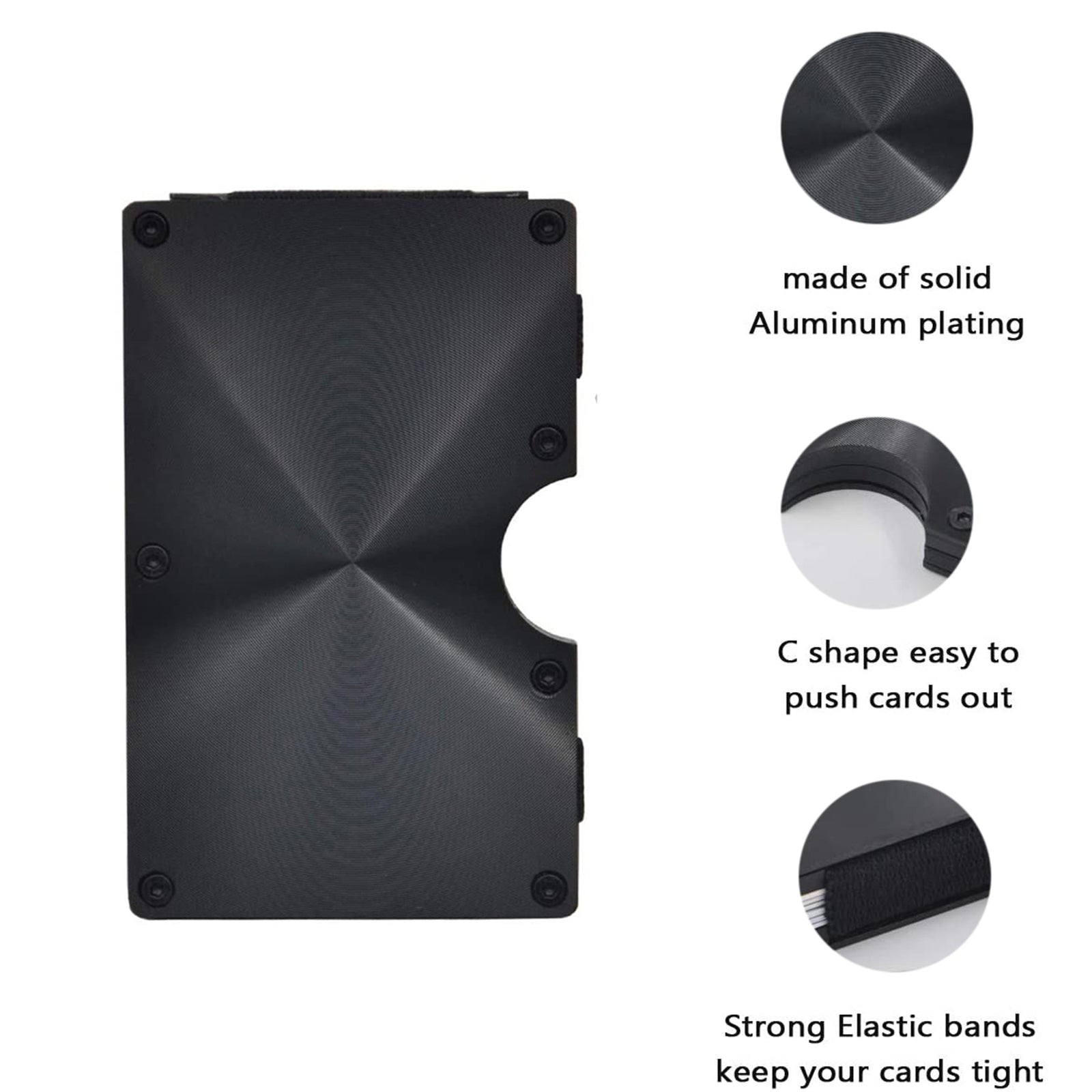 Minimalist Slim Money Clip Carbon Fiber RFID Blocking Card Holder Metal Wallet
